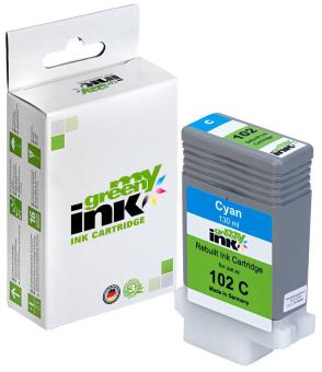 My Green Toner Tintenpatrone für Canon 0896B001 PFI-102C Cyan ca. 130 ml 