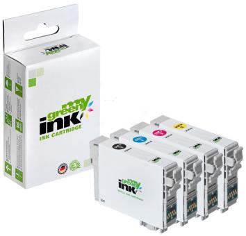 My Green Toner 4 Druckerpatronen für Epson C13T12854011 T1285 Green KITBK+ C+M+Y 
