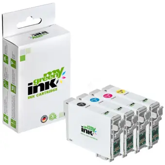 Alternativ Tintenpatronen für Epson C13T07154010 T0715 Green KIT(BK+ C+M+Y)  (My Green Toner) 
