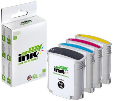 My Green Toner 4 Druckerpatronen für HP940XL C2N93AE Green KITBK+ C+M+Y 