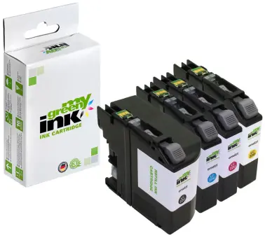 Alternativ Tintenpatrone,n für Brother LC22UR Green KIT(BK+ C+M+Y)  (My Green Toner) 