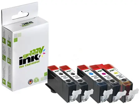 Kompatibel zu 5 Druckerpatronen für Canon CLI-521MP KIT2*BK+C+M+Y (My Green) 