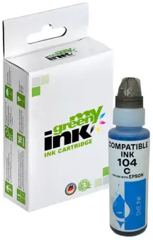 Alternativ Tintenflasche für Epson C13T00P240 / 104 Cyan Inhalt 65 ml  (My Green Toner) 