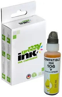 Kompatibel zu Tintenflasche für Epson 106 C13T00R440 Gelb Inhalt 70 ml (My Green Toner) 