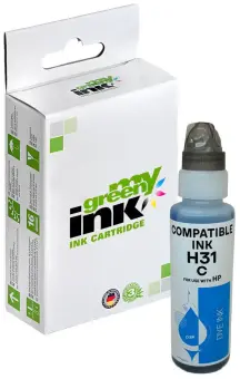 Kompatibel zu Tintenflasche für HP31 1VU26AE Cyan Inhalt 70 ml (My Green) 