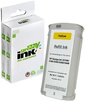 Kompatibel zu HP70 C9454A Yellow 130 ml(My Green Toner) 