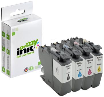 My Green Toner Tintenpatrone für Brother LC-421XLVAL Multipack BK+C+M+Y ca. 4x500 Seiten 