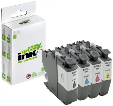 Alternativ Tintenpatrone für Brother LC-421XLVAL Multipack BK+C+M+Y ca. 4x500 Seiten  (My Green Toner) 