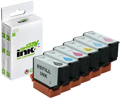 Kompatibel zu Epson 378  Multipack C13T37884010 BK+C+M+Y+LC+LM 6x9 ml (My Green) 