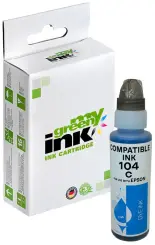 Kompatibel zu Tintenflasche für Epson 104 C13T00P240 Cyan Inhalt 65 ml (My Green Toner) 