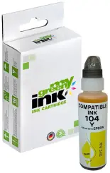 Kompatibel zu Tintenflasche für Epson 104 C13T00P440 Gelb Inhalt 65 ml (My Green Toner) 
