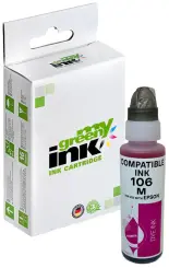 Kompatibel zu Tintenflasche für Epson 106 C13T00R340 Magenta Inhalt 70 ml (My Green Toner) 