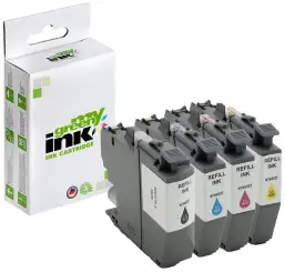 Kompatibel zu Brother LC422VAL Multipack BK+C+M+Y 4 x ca. 550 Seiten, (My Green) 