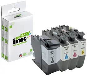 Kompatibel zu Brother LC422XLVAL KIT BK+ C+M+Y 1 x 3.000 Seiten, 3 x ca. 1.500 Seiten, (My Green) 